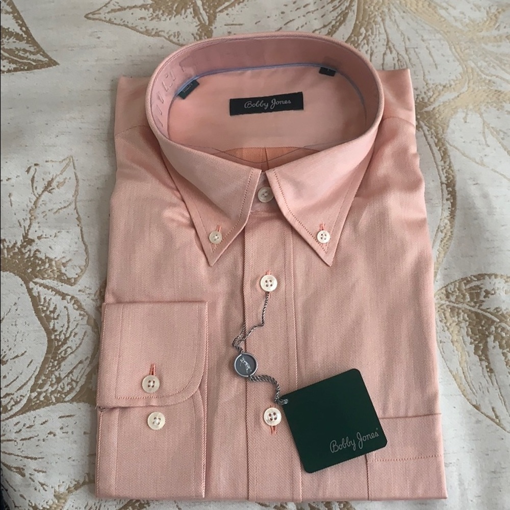 NWT Bobby Jones Men’s Cotton Button Down Shirt Melon/Orange/Peach Size Large